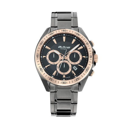 Titan Quartz Chronograph Black Dial Stainless Steel Strap Watch for Men