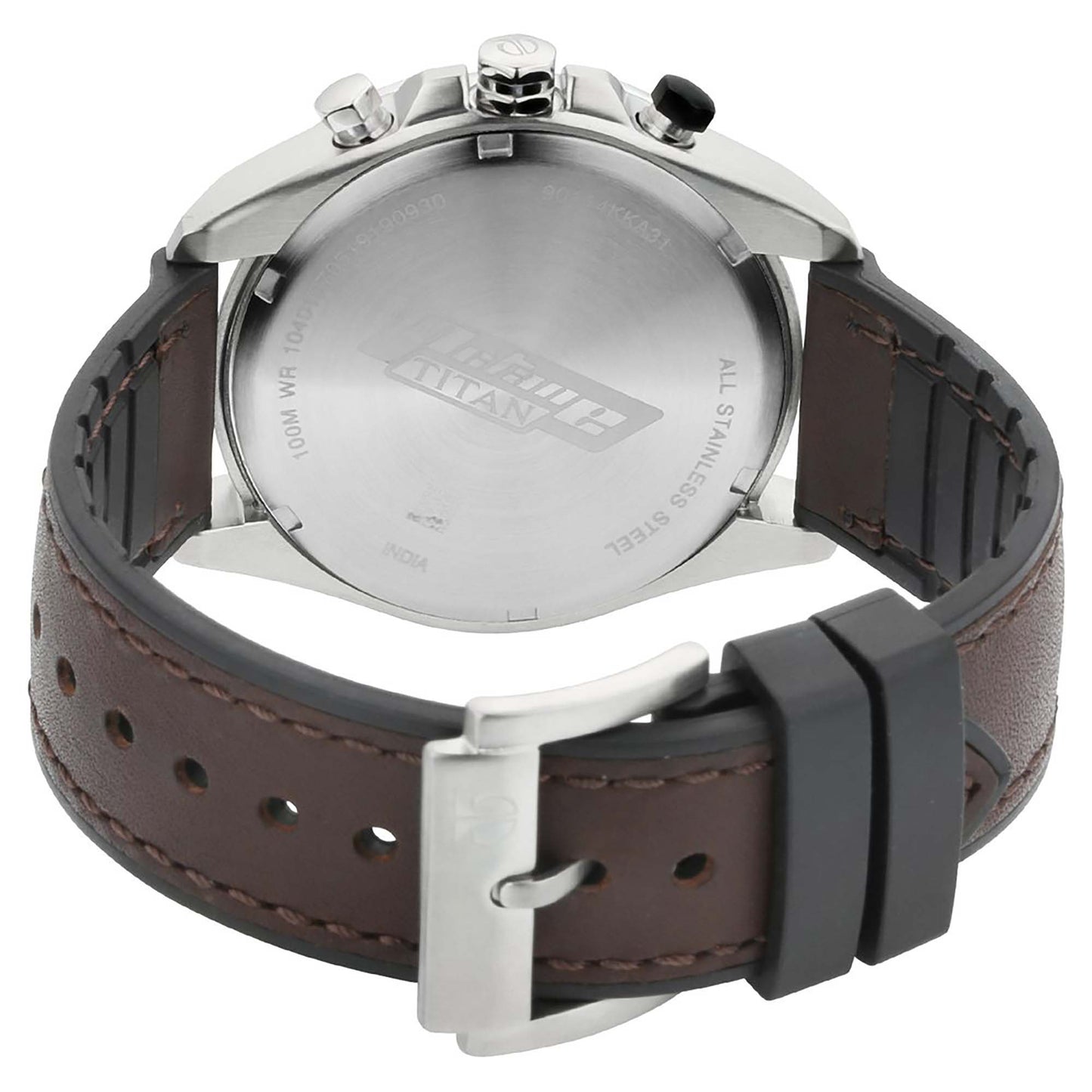 Titan Octane Hyper Lume Black Dial Multi Leather Strap watch for Men