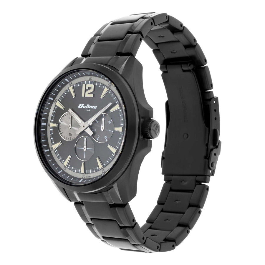 Titan Quartz Multifunction Silver Dial Stainless Steel Strap Watch for Men
