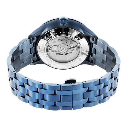 Titan Metal Mechanicals Blue Dial Analog Stainless Steel Strap Watch for Men