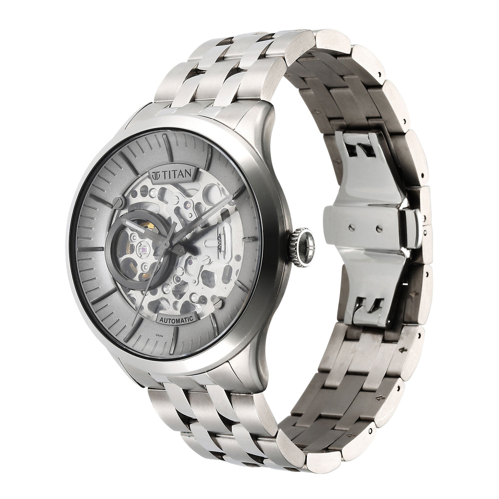 Titan Metal Mechanicals Anthracite Dial Analog Titanium Strap watch for Men