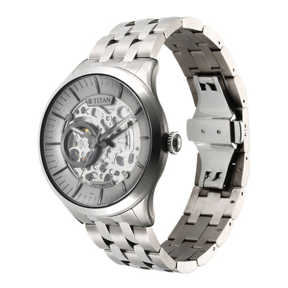 Titan Metal Mechanicals Anthracite Dial Analog Titanium Strap watch for Men