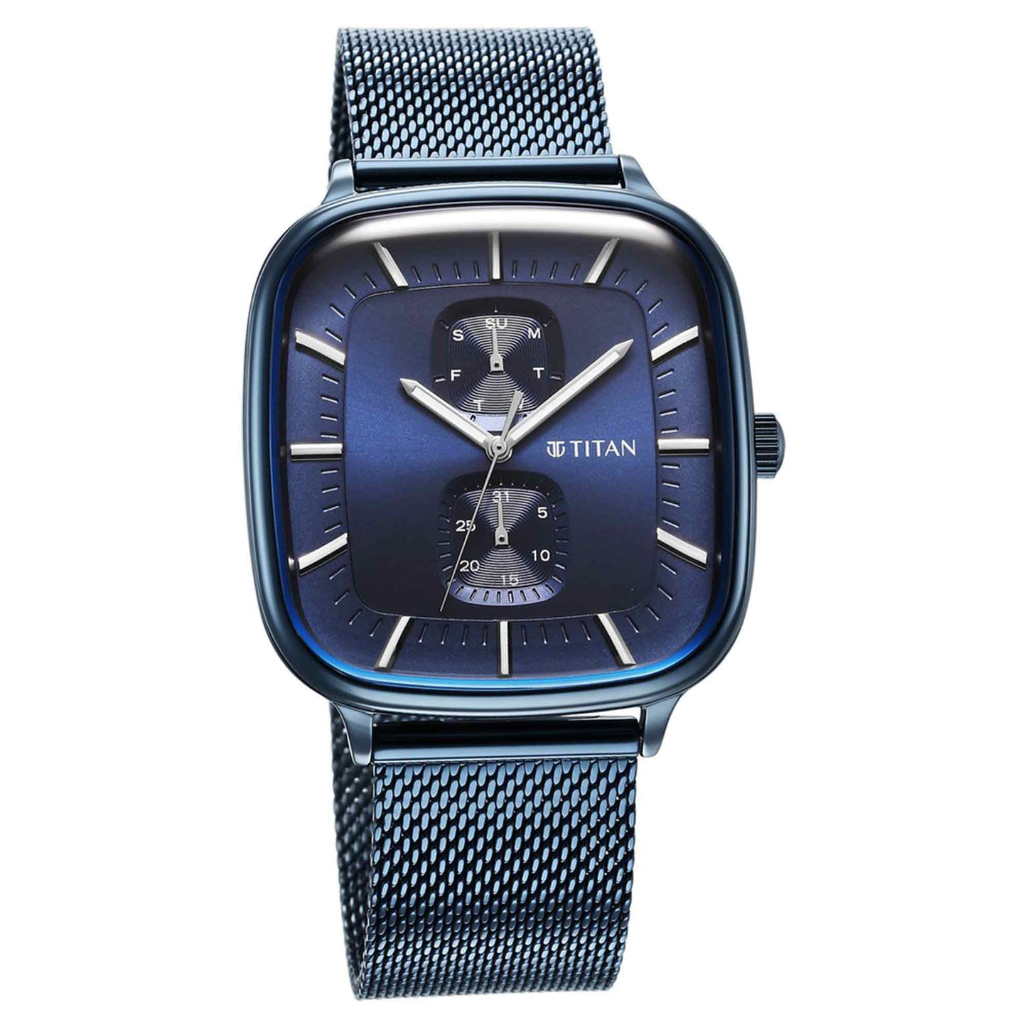 Titan Avant Garde Blue Dial Multi Stainless Steel Strap Watch for Men