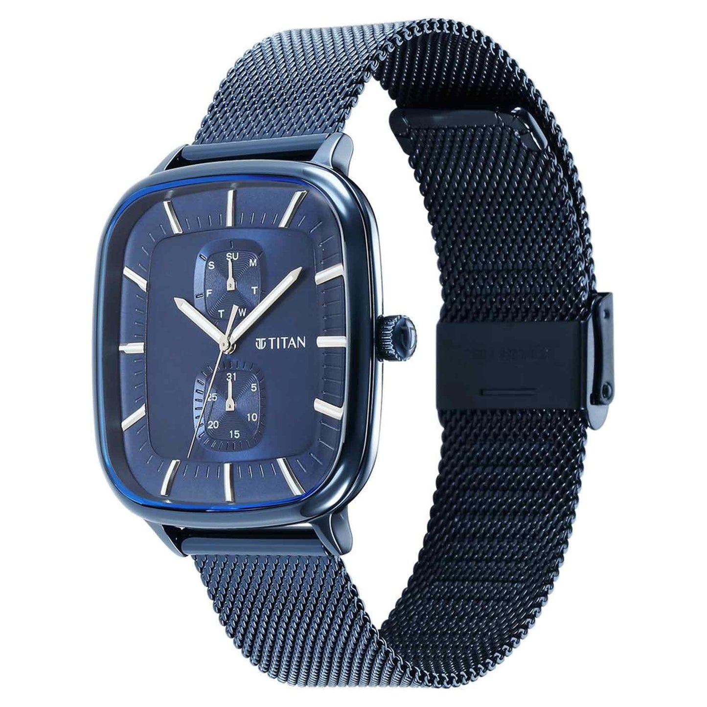 Titan Avant Garde Blue Dial Multi Stainless Steel Strap Watch for Men