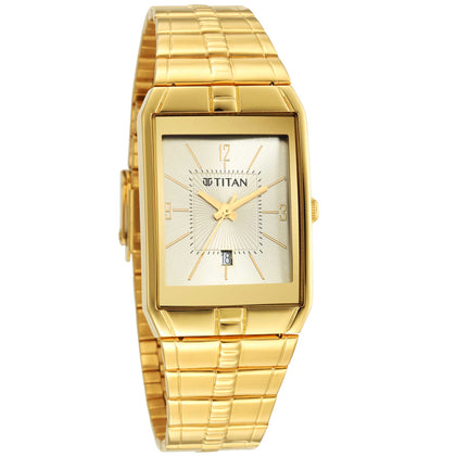 Titan Karishma Analog Champagne Dial Watch for Men