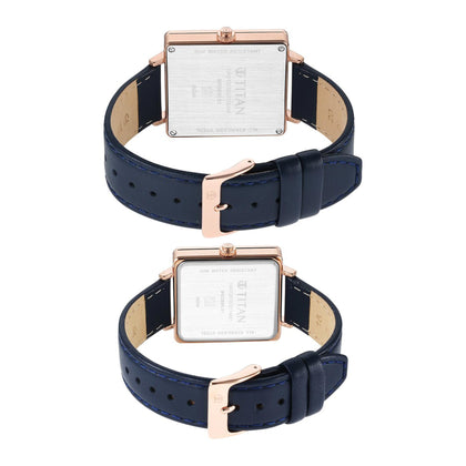 Titan Bandhan Black Dial Multi Leather Strap Watch for Couple