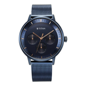Titan Modern Classics Blue Dial Multi Stainless Steel Strap watch for Men
