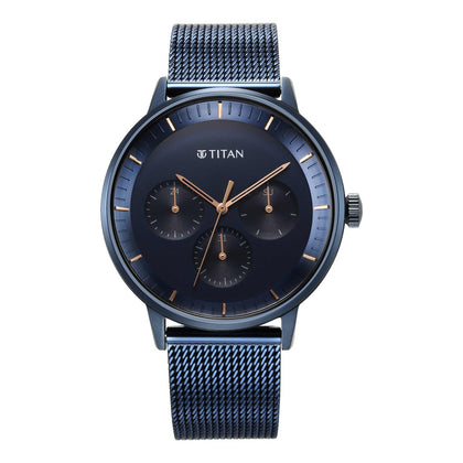 Titan Modern Classics Blue Dial Multi Stainless Steel Strap watch for Men