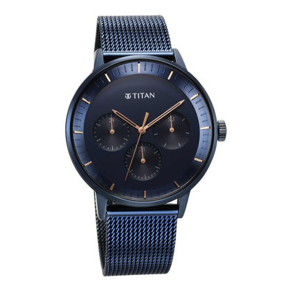 Titan Modern Classics Blue Dial Multi Stainless Steel Strap watch for Men