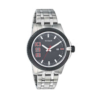 Titan Quartz Analog with Date Black Dial Stainless Steel Strap Watch for Men