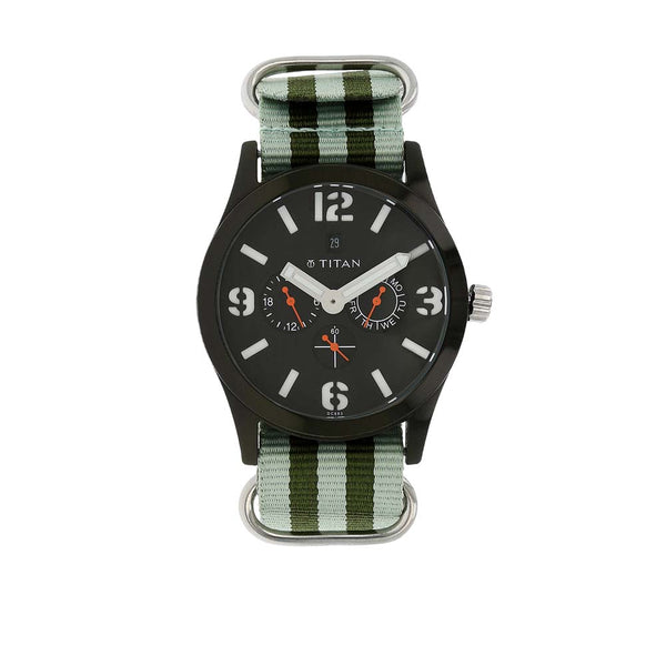 Titan Analog Black Dial Quartz Plastic Strap watch for Men