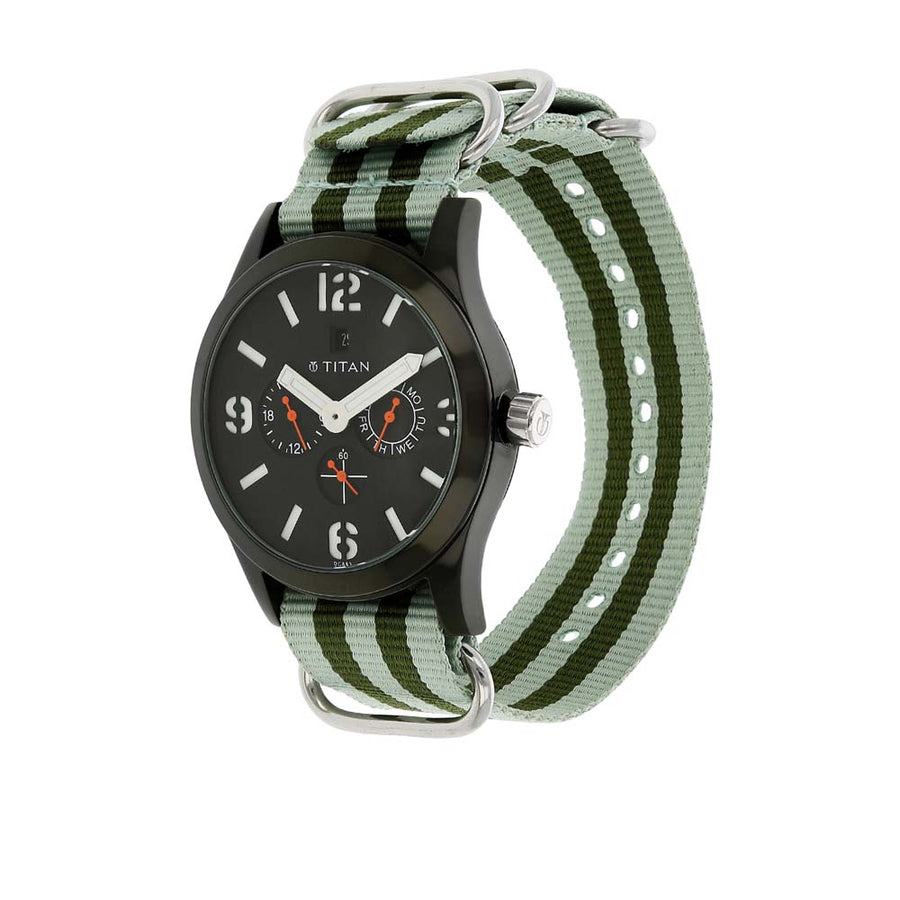 Titan Analog Black Dial Quartz Plastic Strap watch for Men