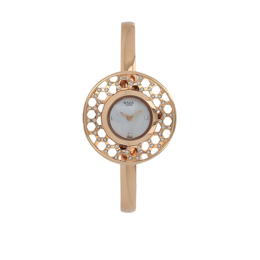 Titan Raga MoonlightMother of Pearl DialAnalog Metal Strap Watch for Women