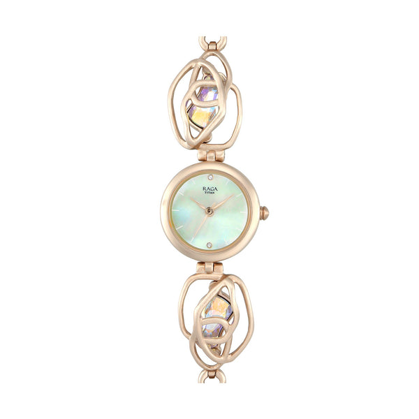 Titan Raga I Am Mother of Pearl Dial Women Watch With Metal Strap