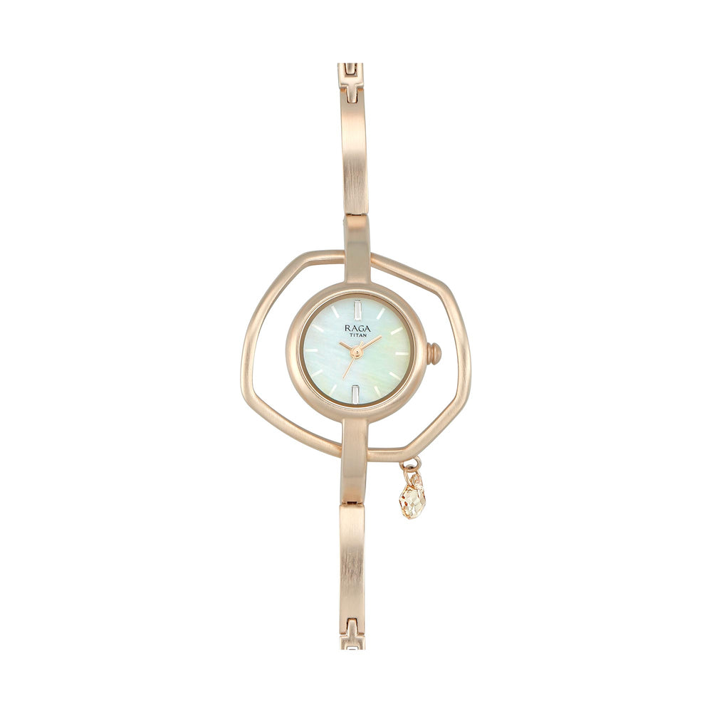 Titan Raga I Am Mother of Pearl Dial Women Watch With Metal Strap