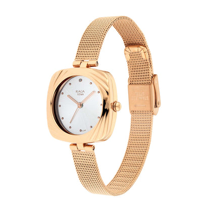 Titan Raga Moments Of Joy Green Dial Women Watch With Metal Strap