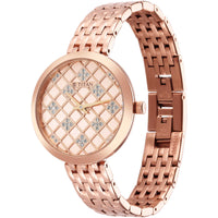 Titan Purple Unending Beauty Rose Gold Dial Women Watch With Stainless Steel Strap