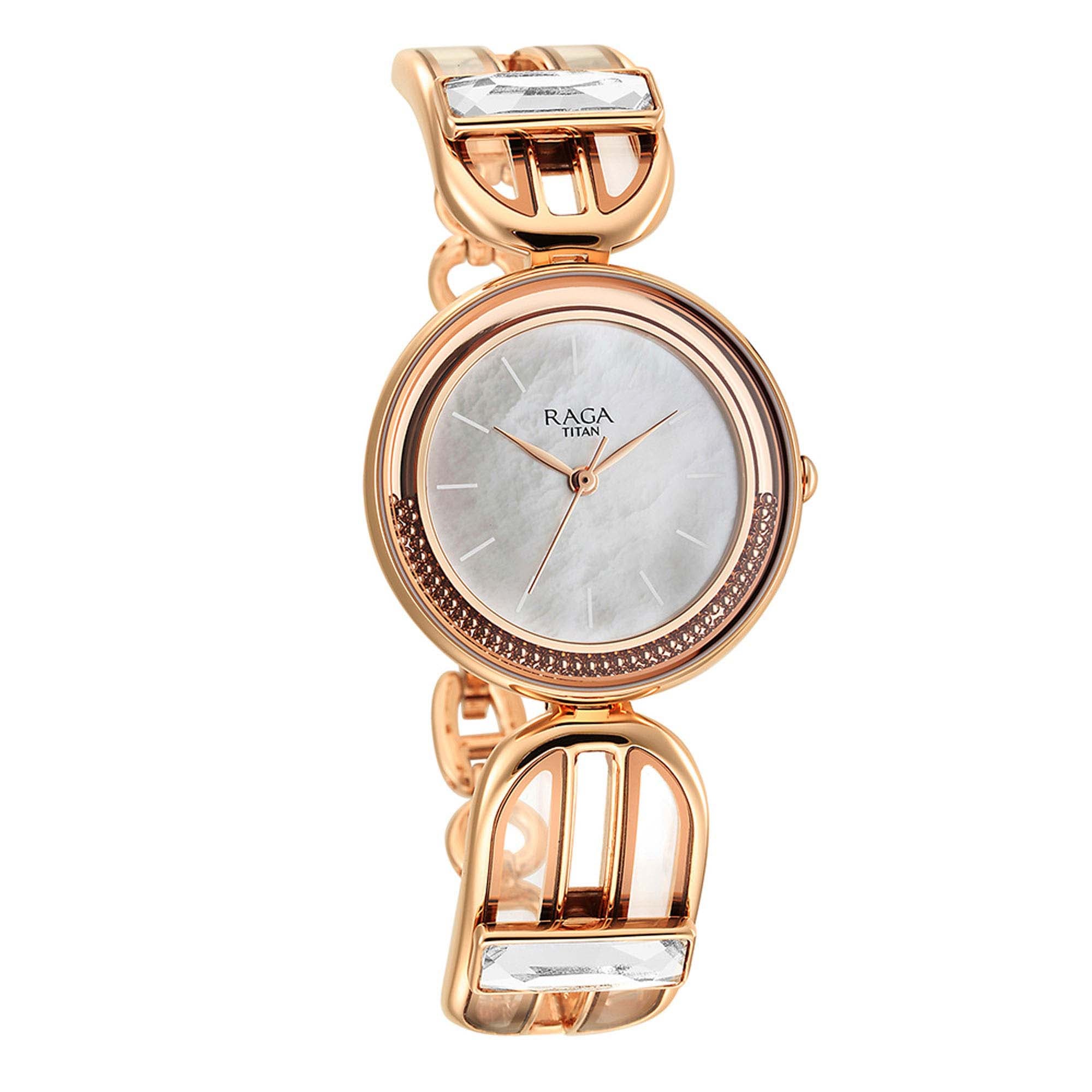 Titan Raga Delight Mother Of Pearl Dial Women Watch With Metal Strap Kallol Limited