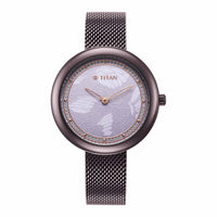 Glitz Purple Dial Stainless Steel Strap Watch for Women