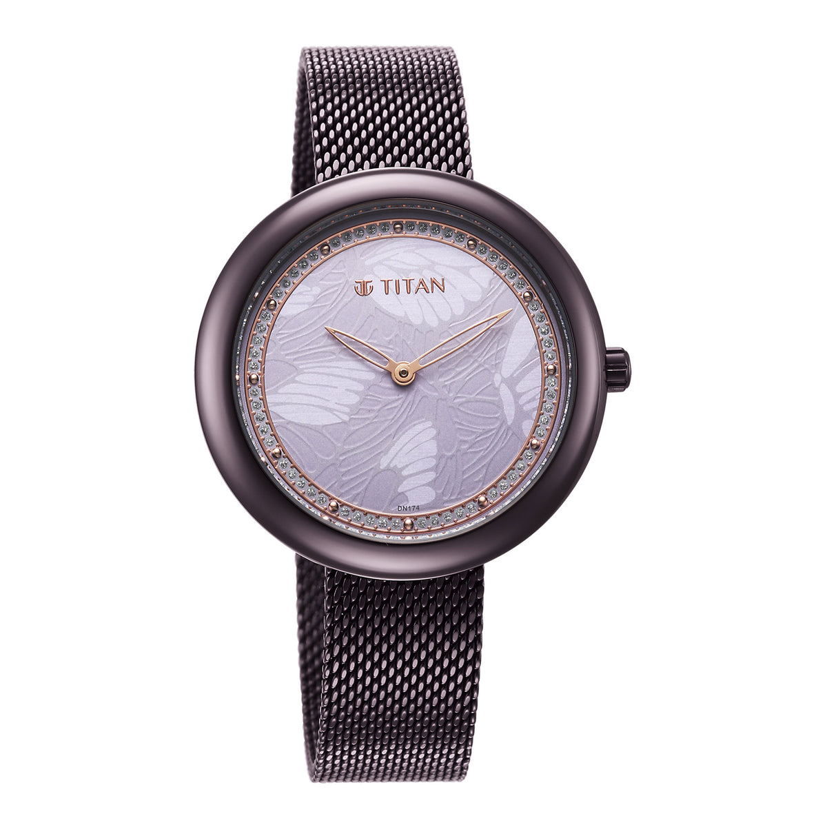 Glitz Purple Dial Stainless Steel Strap Watch for Women