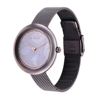 Glitz Purple Dial Stainless Steel Strap Watch for Women