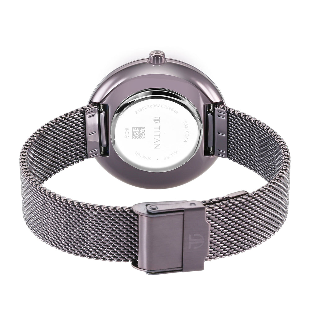 Glitz Purple Dial Stainless Steel Strap Watch for Women