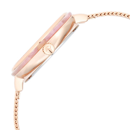 Glitz Rose Gold Dial Stainless Steel Strap Watch for Women