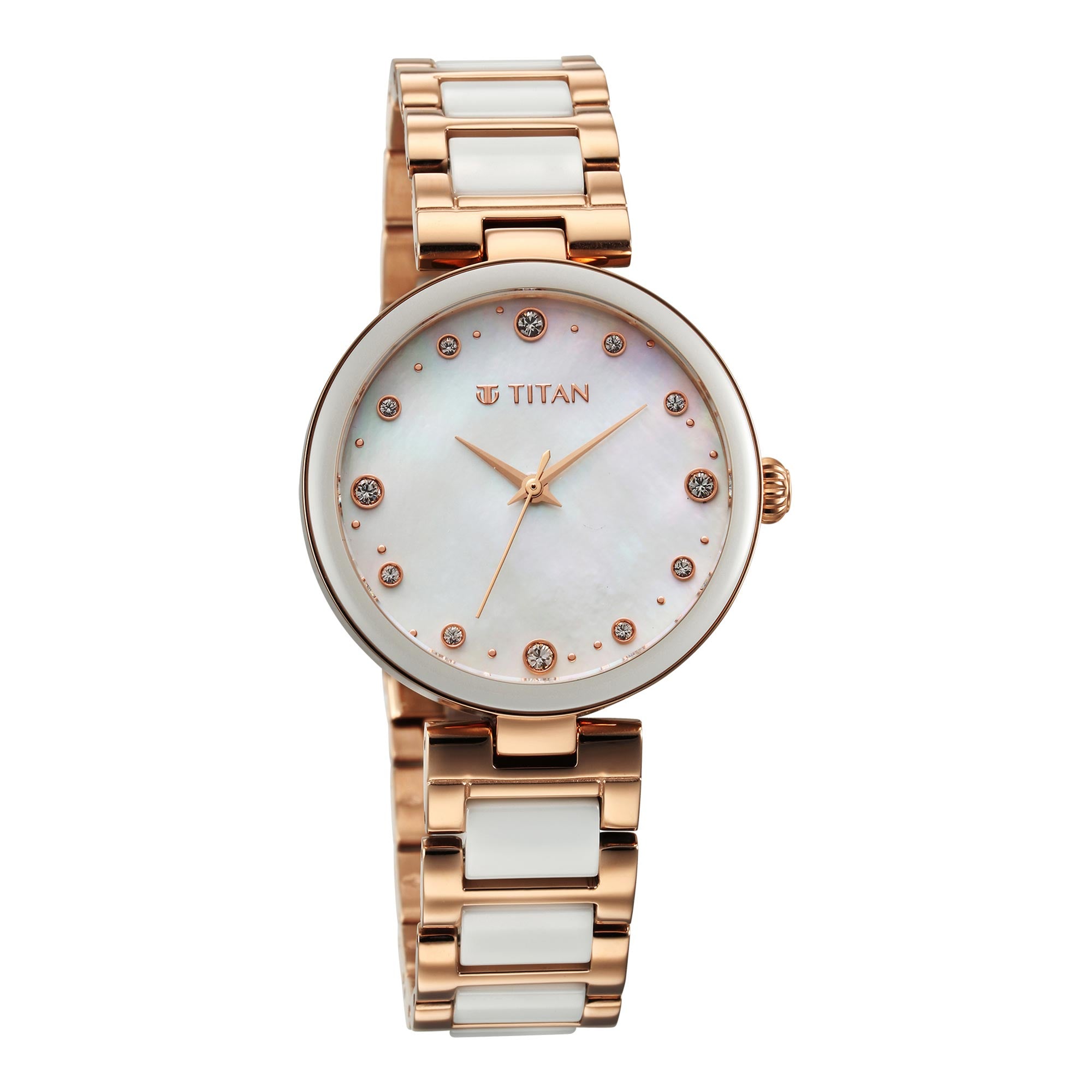 Titan mother of pearl dial analog watch sales
