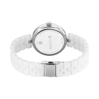 Titan Purple Ceramics Quartz Analog Mother of Pearl Dial White Ceramic Strap Watch For Women