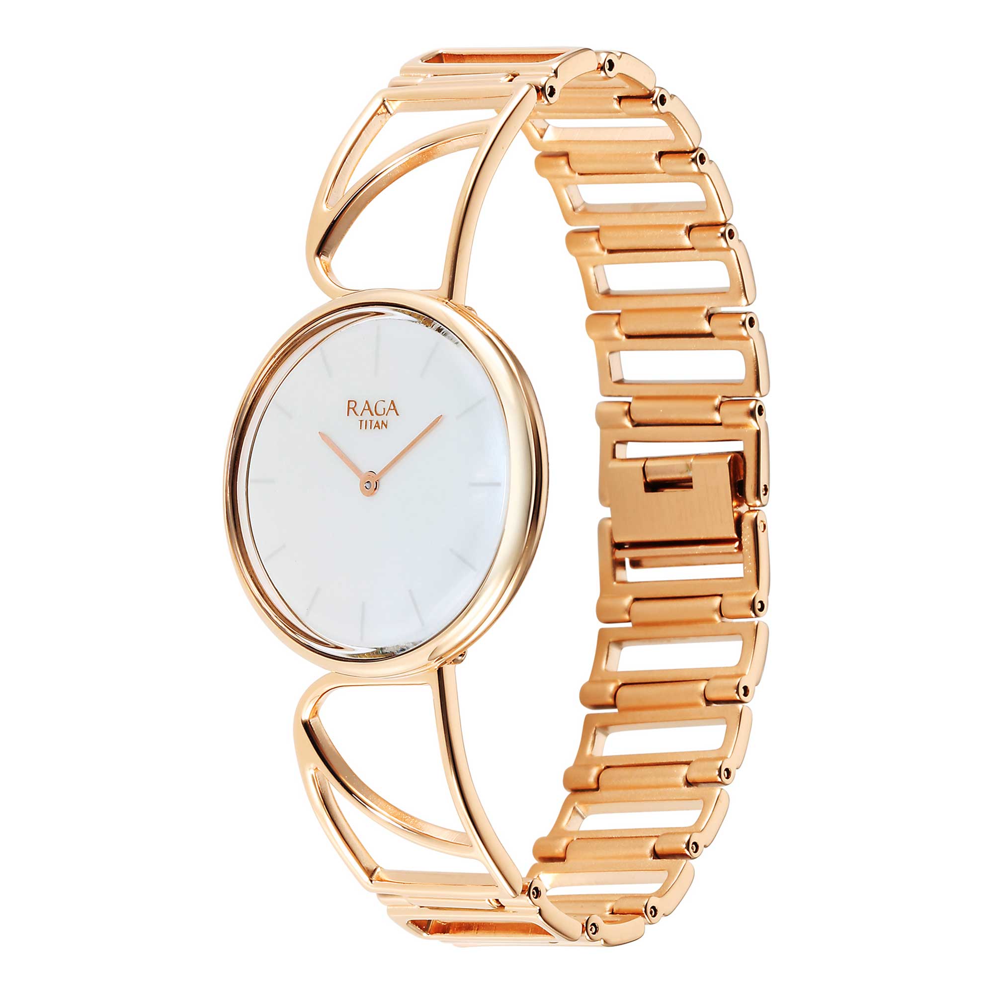 Titan Raga Power Pearls Quartz Analog Mother Of Pearl Dial Metal Strap Watch for Women