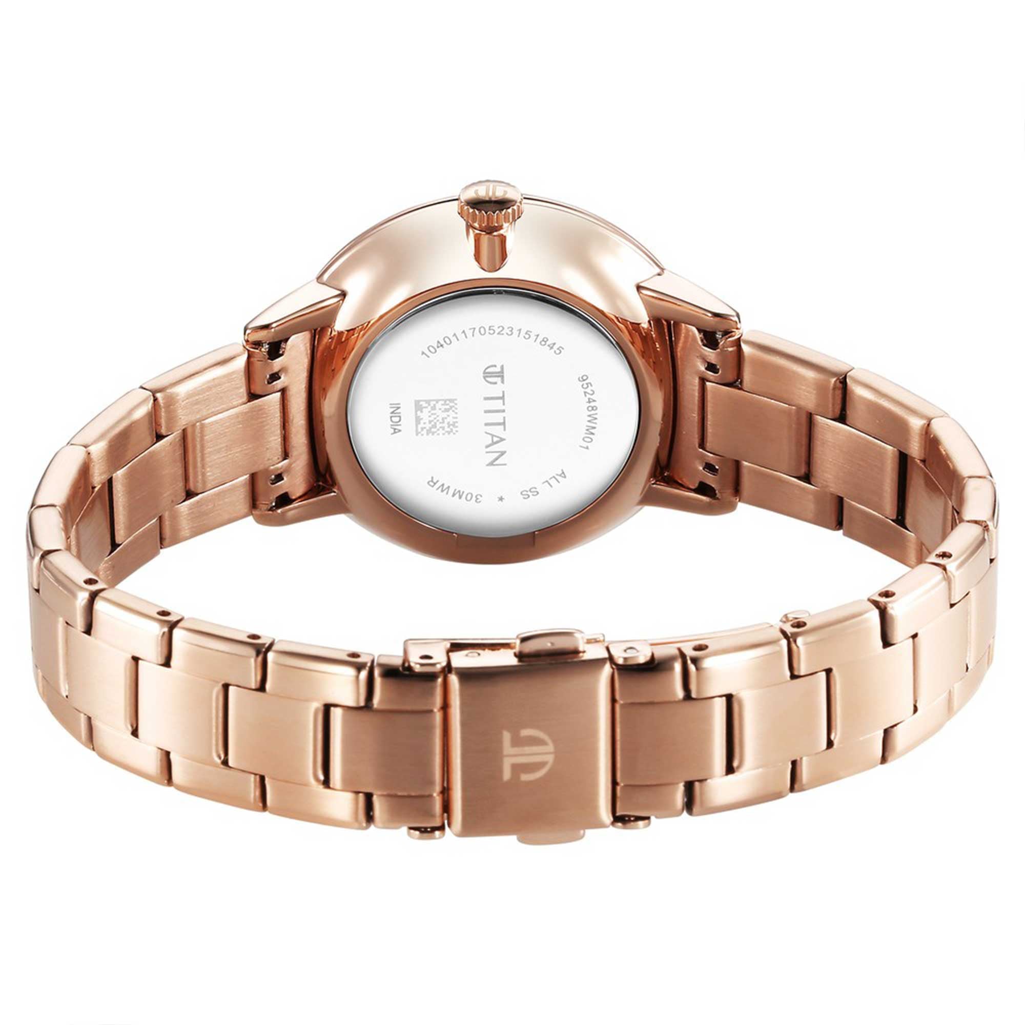 Titan TGIF Quartz Analog Brown Dial Rose Gold Stainless Steel Strap Wa Kallol Limited