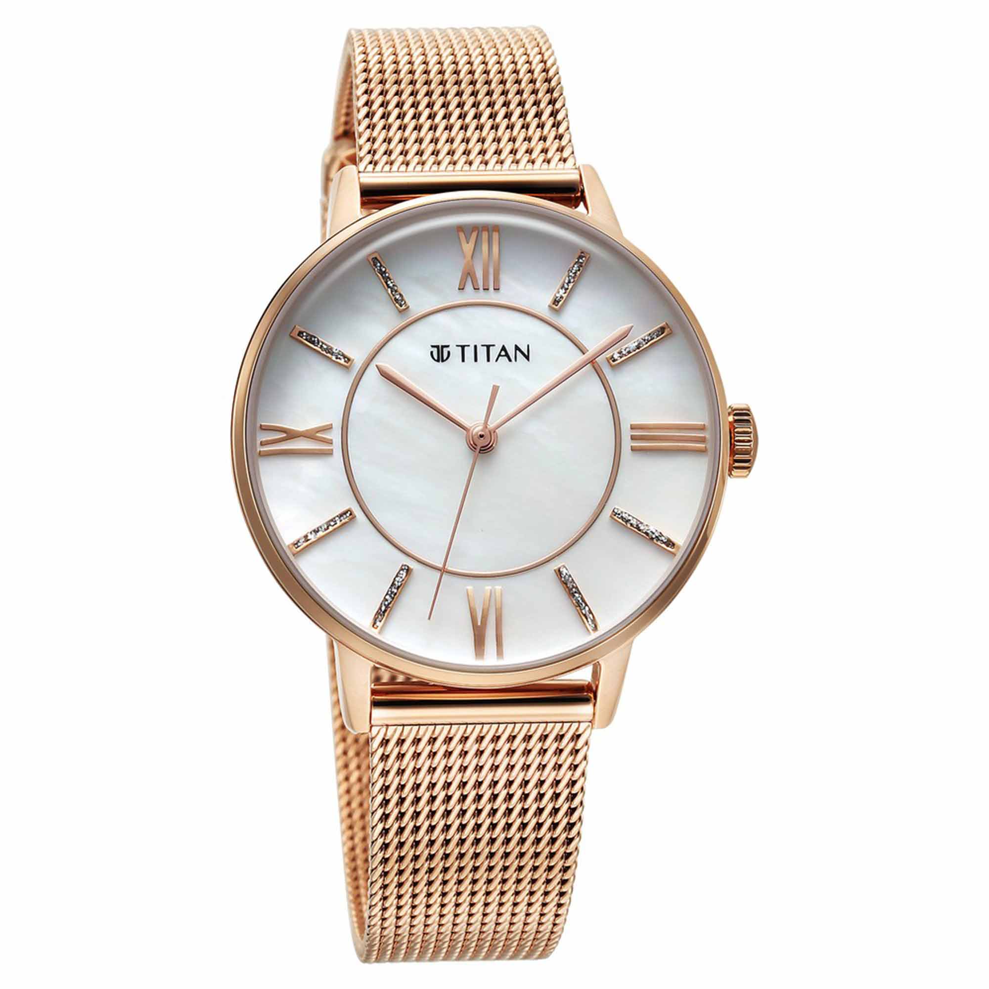 Titan rose gold watch price sale