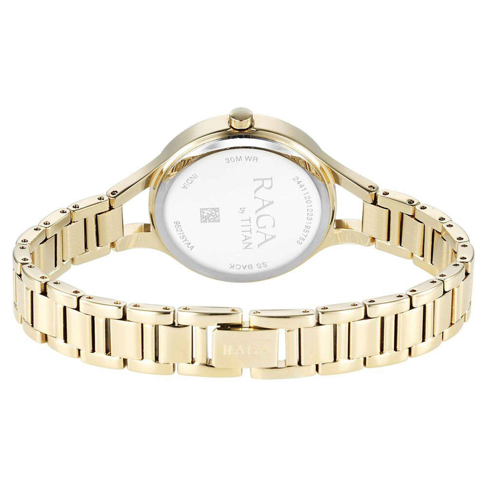 Titan Raga Showstopper Quartz Alog Mother Of Pearl Dial Metal Strap Watch for Women