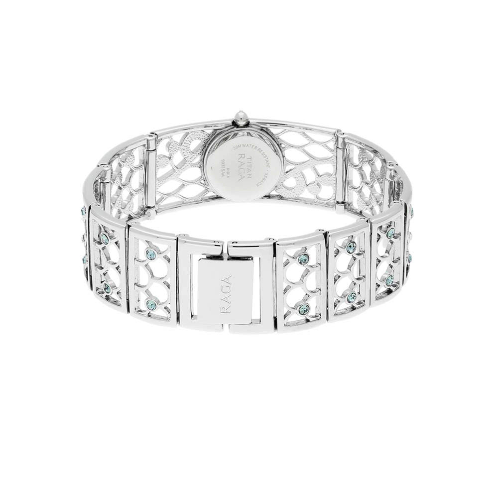 Titan Quartz Analog Mother of Pearl Dial Stainless Steel Strap Watch for Women