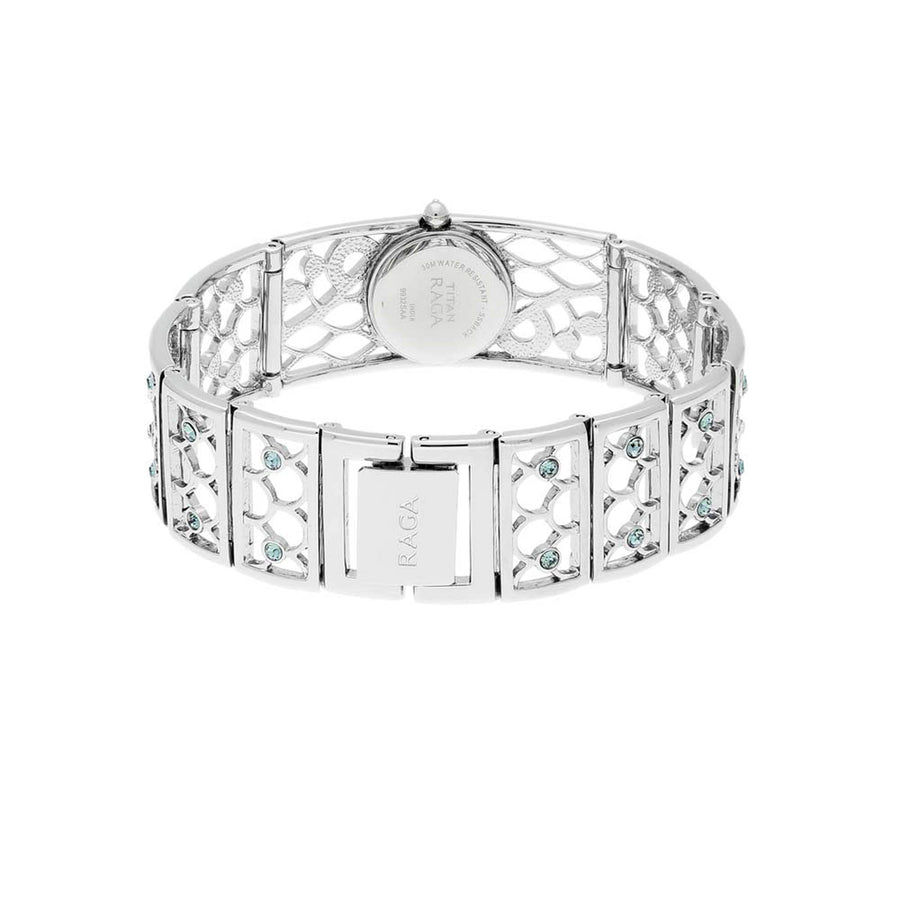 Titan Quartz Analog Mother of Pearl Dial Stainless Steel Strap Watch for Women